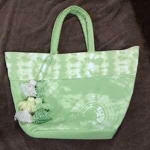 Green Tie-Dye Tote Bag
